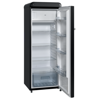 SIBIR Oldtimer OT 23010 BL Black matt E EURO Oldtimer Kühlschrank freistehend