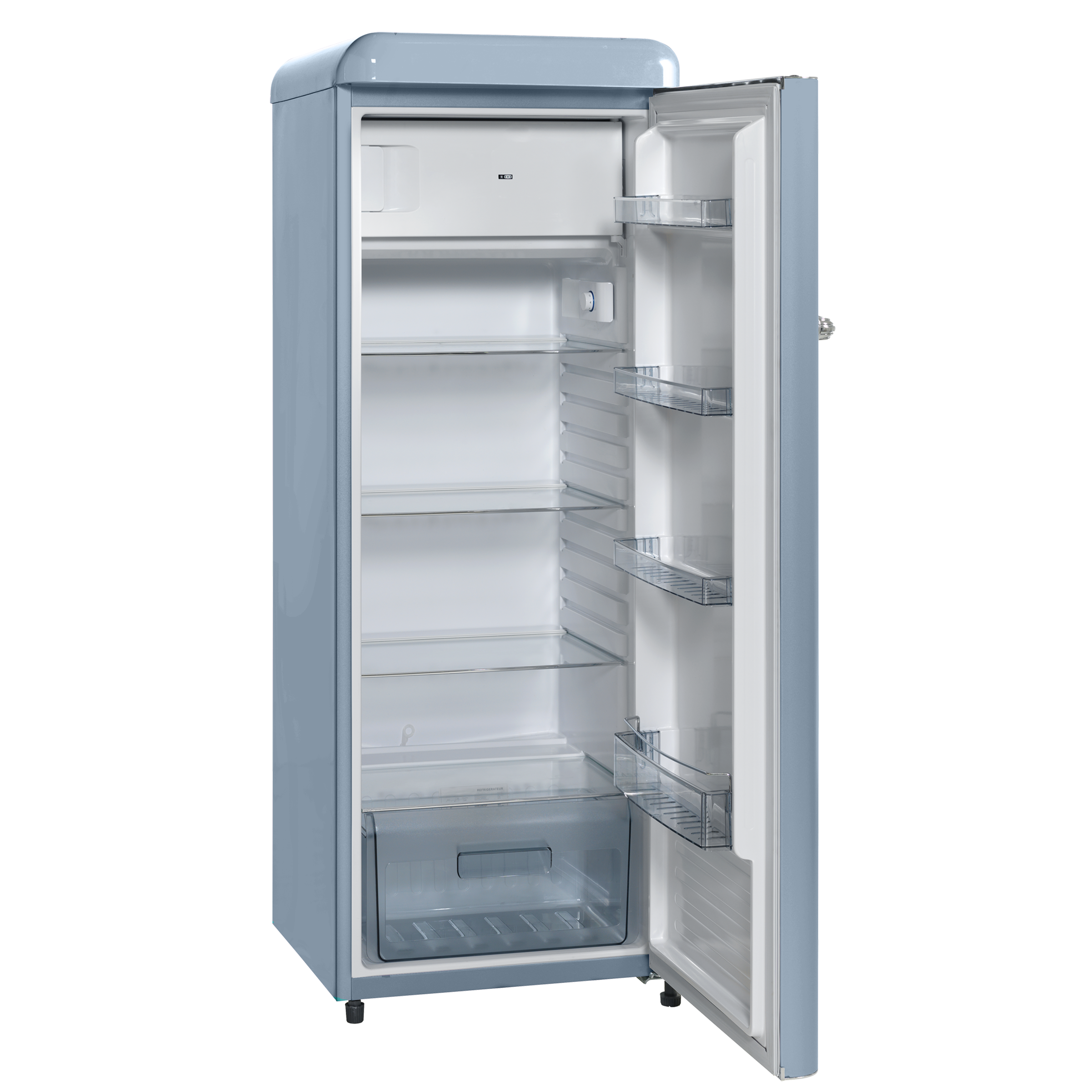 SIBIR Oldtimer OT 23010 AB Aqua Blue E EURO Oldtimer Kühlschrank freistehend